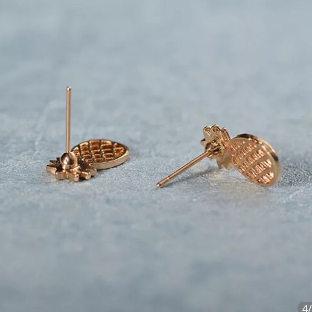 Gold Filled Pineapple Earrings - Picture 2 of 2